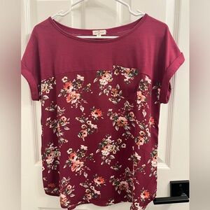 Floral Burgundy Women's Top
